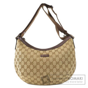 Gucci GG monogram canvas hobo bag brown leather